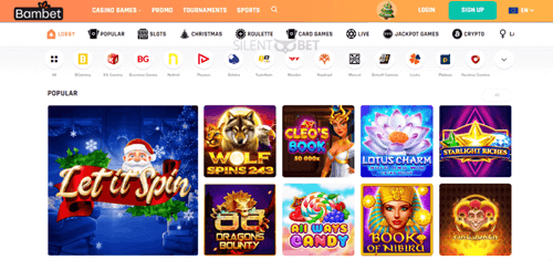 Bambet Casino Lobby