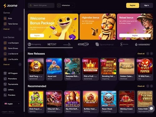 Zoome Casino Lobby