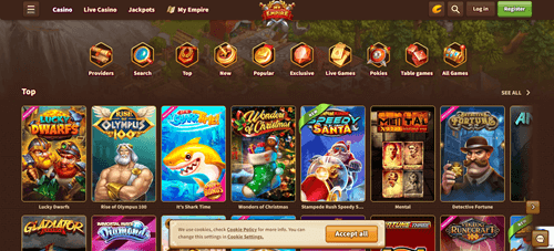 MyEmpire Casino Lobby