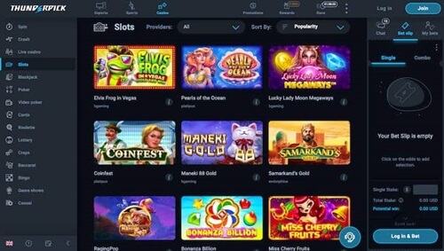 Thunderpick Casino Lobby