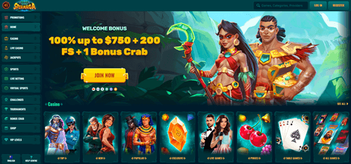 Spinanga Casino Lobby