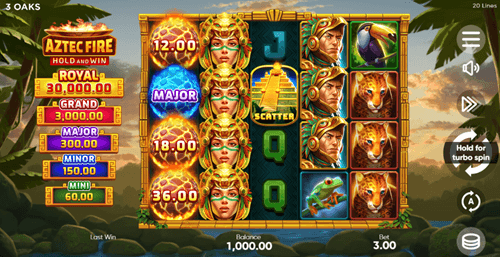 Aztec Fire Start Screen