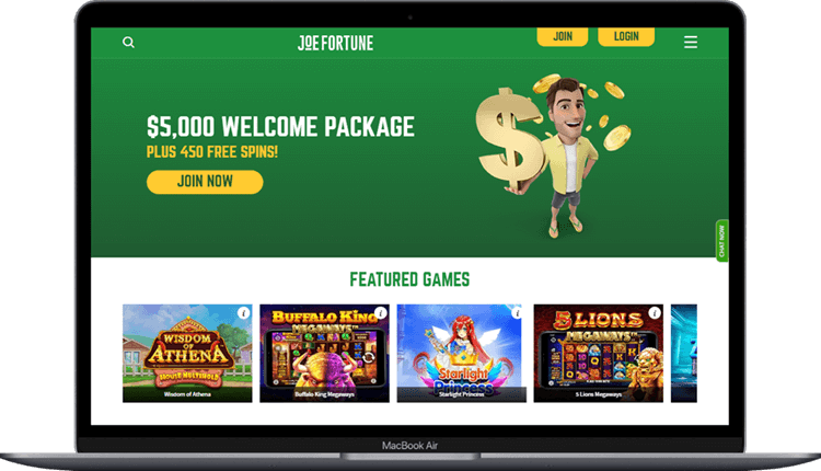 Joe Fortune Online Casino Games