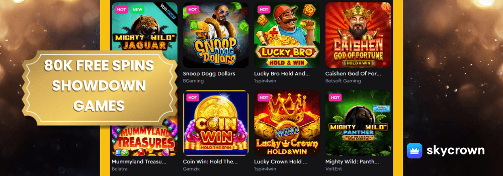 80K Free Spins Showdown Games